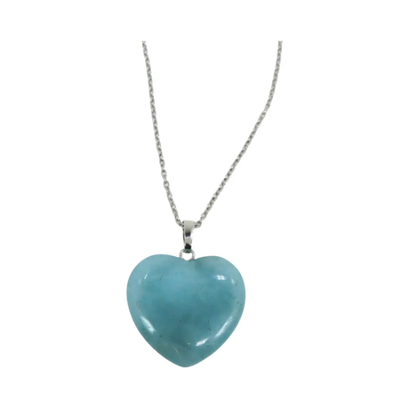 Necklace - Heart Shaped - Turquoise Jade - Pür Sérénité
