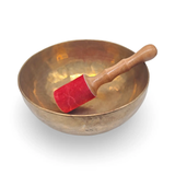Singing bowl, copper handmade with a wooden mallet wrapped in red felt by Pür Sérénité