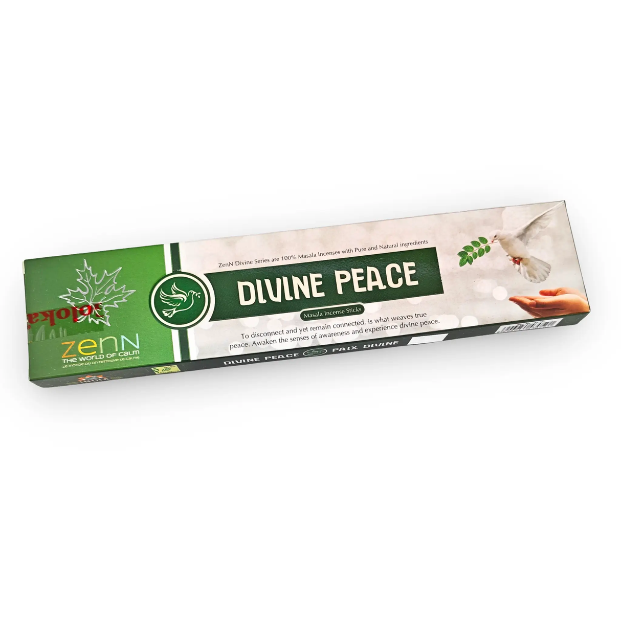 Goloka incense sticks Divine Peace box, green packaging, 15g