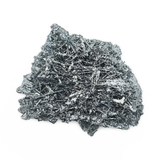 Metallic mineral sample on a white background