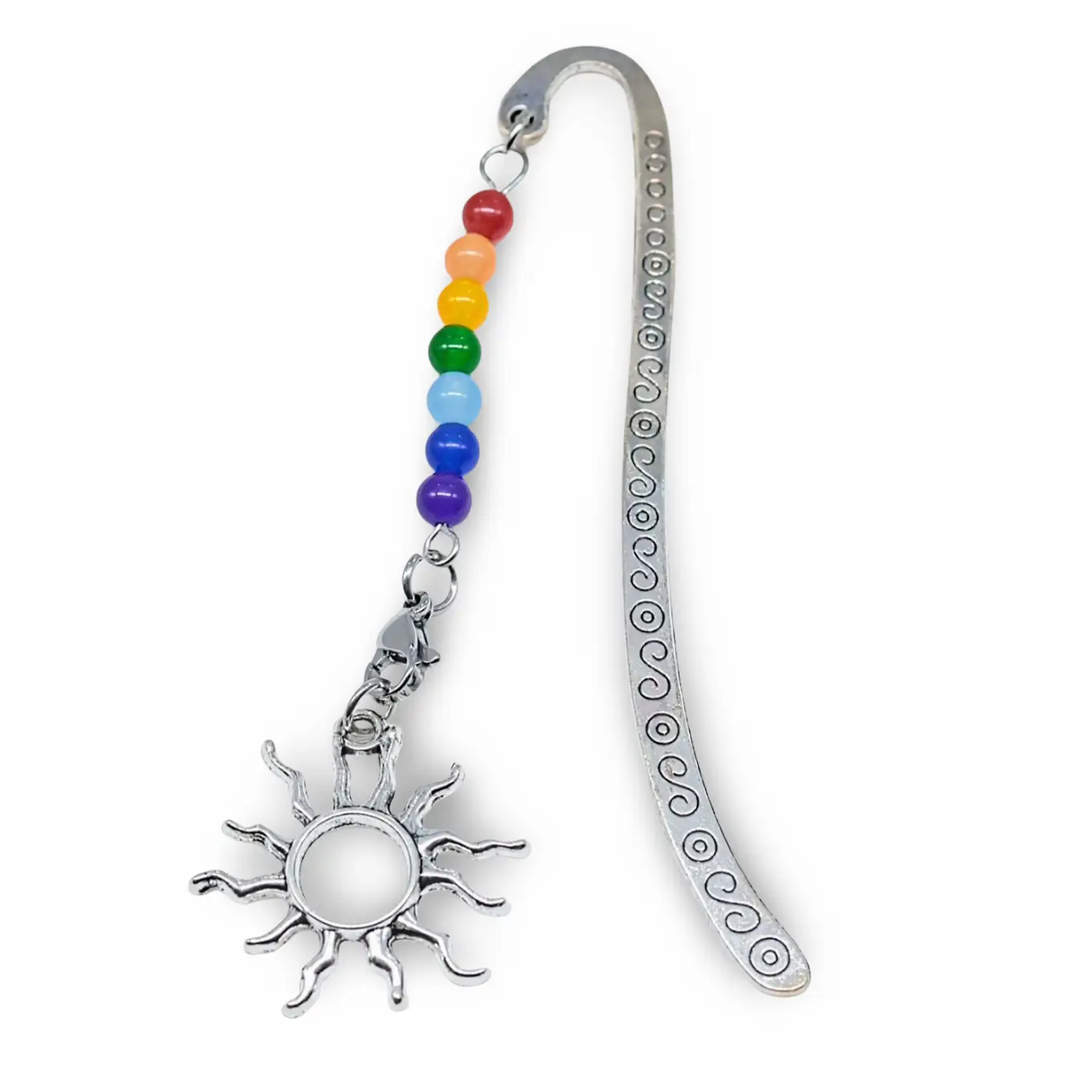 Bookmarks - Natural Malaysia Jade Bead - Alloy Hook Style Sun
