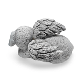 Home decor rock sculpture in grey; textured stone finish