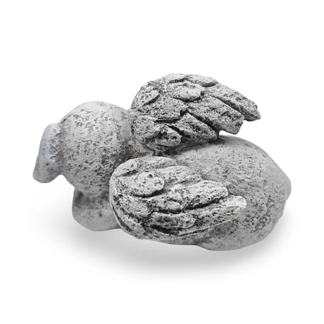 Home decor rock sculpture in grey; textured stone finish