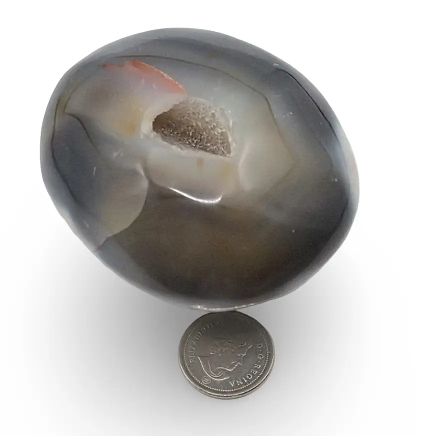 Palm Stone - Orca Agate with Druze - Tumbled - 154g